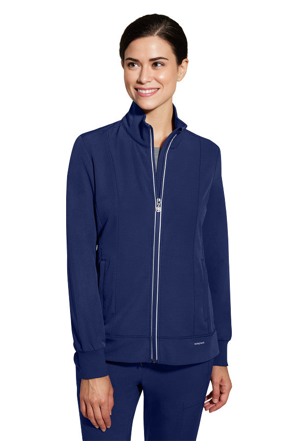 Healing Hands Women's Carly Stand Collar Jacket Style 5068 – Medical Warm-Up Jacket for Nurses & Healthcare Workers