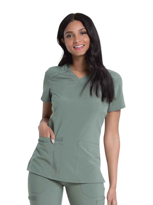 Women's EDS V-Neck Solid Scrub Top DK615