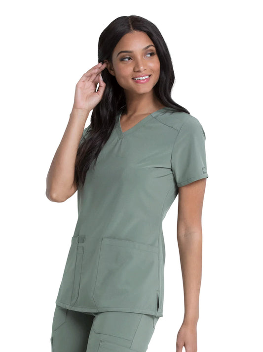 Women's EDS V-Neck Solid Scrub Top DK615