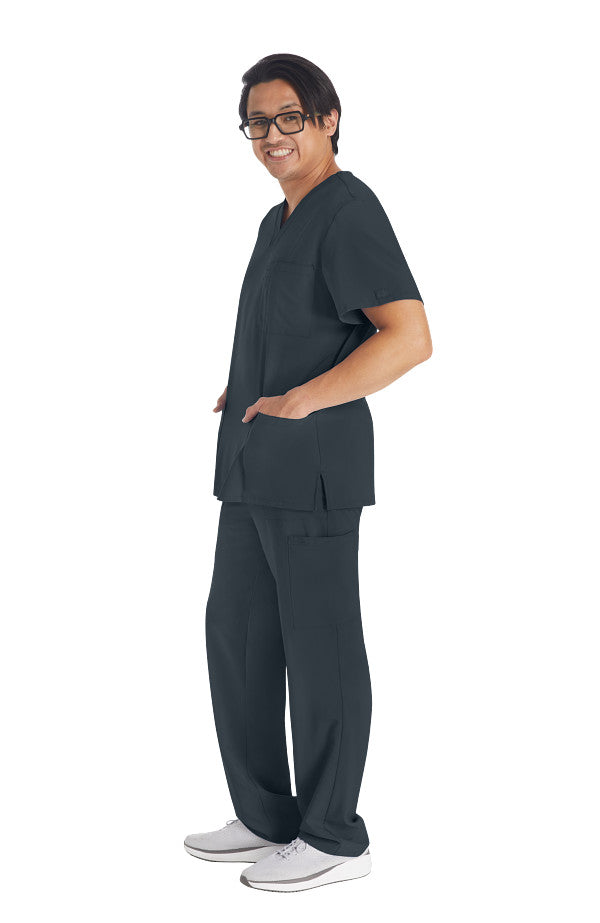 Men’s Dickies DK645 & DK015 scrub set with V-neck top and cargo pants for medical professionals