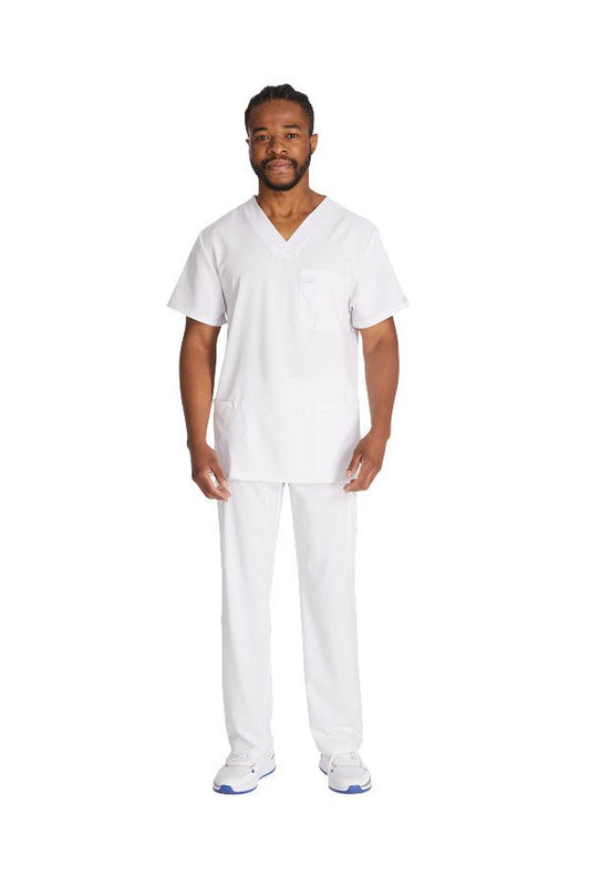 Men’s Dickies DK645 & DK015 scrub set with V-neck top and cargo pants for medical professionals