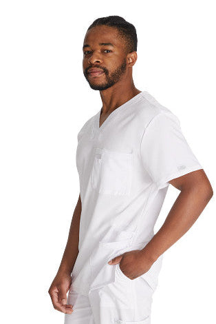 Menβs Dickies DK645 & DK015 scrub set with V-neck top and cargo pants for medical professionals