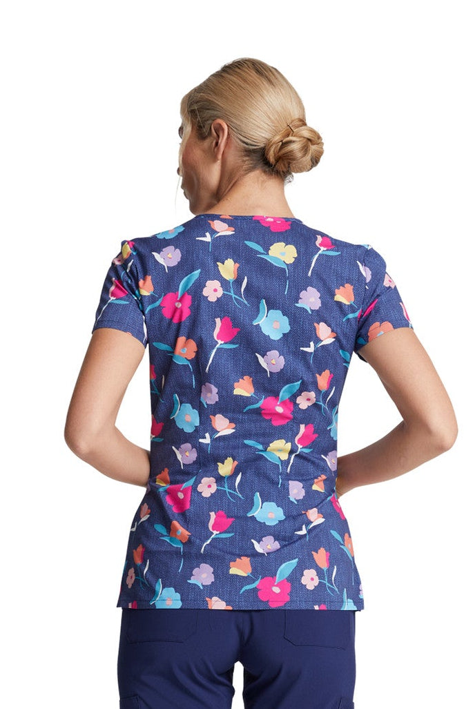 Dickies Women's Denim Printed Garden V-Neck Top - DK700