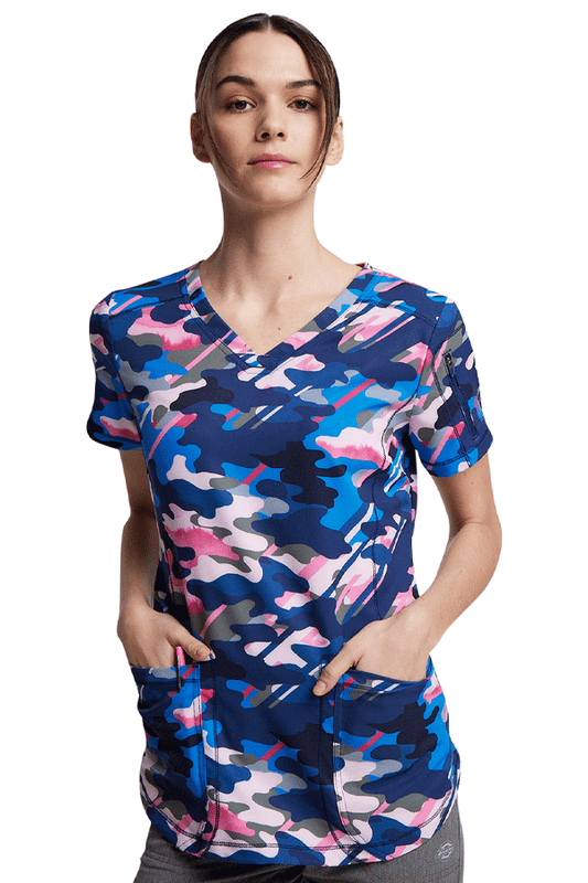 Dickies DK731 Print V-Neck Top Camo In Line