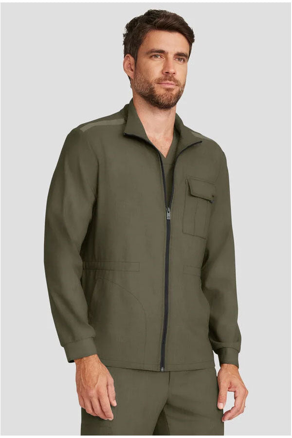 Healing Hands Quest Men's 4-Pocket Stretch Zip Front Utility Scrub Jacket Style HH361 – Medical Jacket for Healthcare Workers