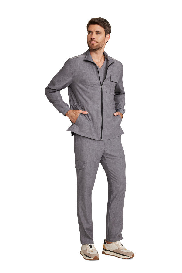 Healing Hands Quest Men's 4-Pocket Stretch Zip Front Utility Scrub Jacket Style HH361 – Medical Jacket for Healthcare Workers
