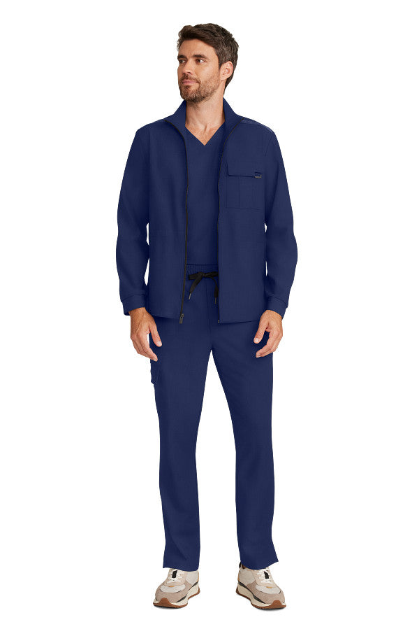 Healing Hands Quest Men's 4-Pocket Stretch Zip Front Utility Scrub Jacket Style HH361 – Medical Jacket for Healthcare Workers