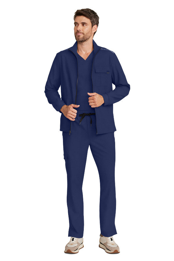 Healing Hands Quest Men's 4-Pocket Stretch Zip Front Utility Scrub Jacket Style HH361 – Medical Jacket for Healthcare Workers