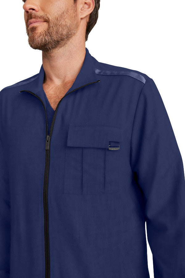 Healing Hands Quest Men's 4-Pocket Stretch Zip Front Utility Scrub Jacket Style HH361 – Medical Jacket for Healthcare Workers