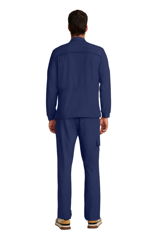 Healing Hands Quest Men's 4-Pocket Stretch Zip Front Utility Scrub Jacket Style HH361 – Medical Jacket for Healthcare Workers