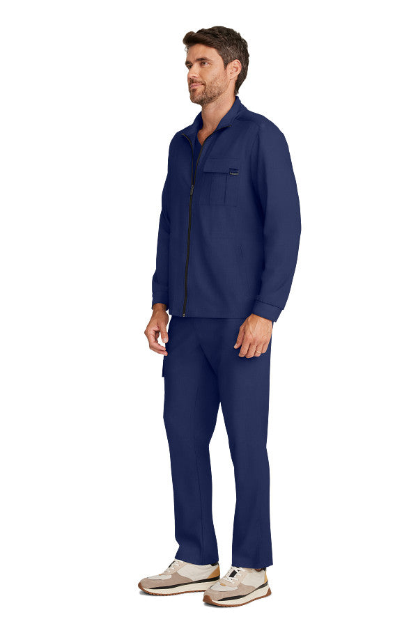 Healing Hands Quest Men's 4-Pocket Stretch Zip Front Utility Scrub Jacket Style HH361 – Medical Jacket for Healthcare Workers