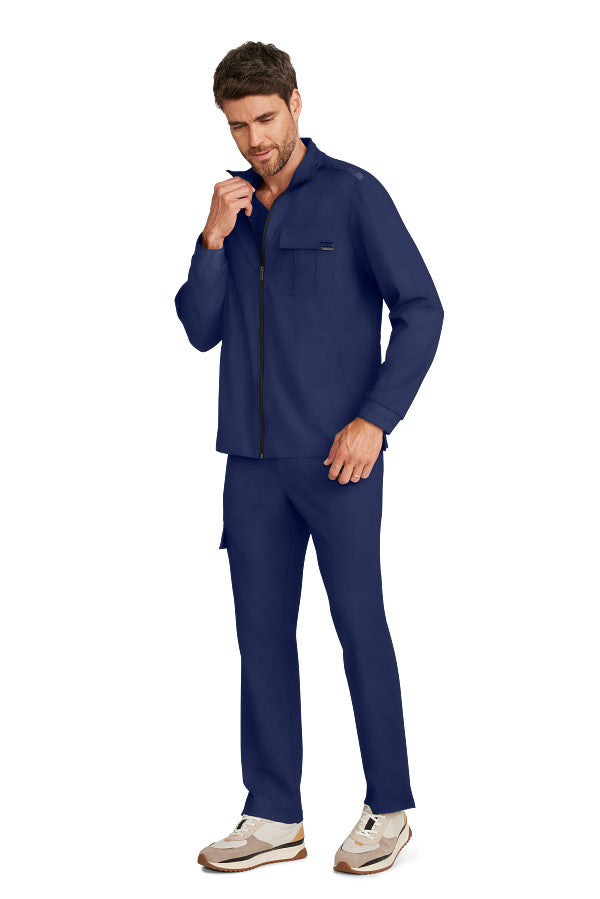 Healing Hands Quest Men's 4-Pocket Stretch Zip Front Utility Scrub Jacket Style HH361 – Medical Jacket for Healthcare Workers