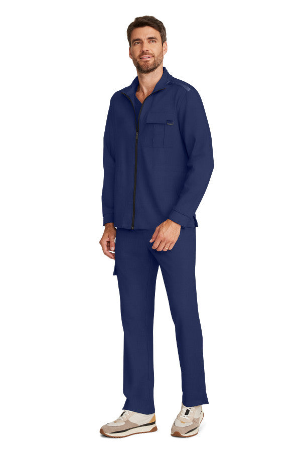Healing Hands Quest Men's 4-Pocket Stretch Zip Front Utility Scrub Jacket Style HH361 – Medical Jacket for Healthcare Workers
