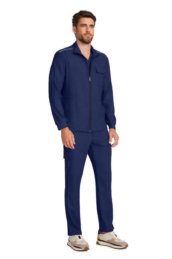 Healing Hands Quest Men's 4-Pocket Stretch Zip Front Utility Scrub Jacket Style HH361 – Medical Jacket for Healthcare Workers