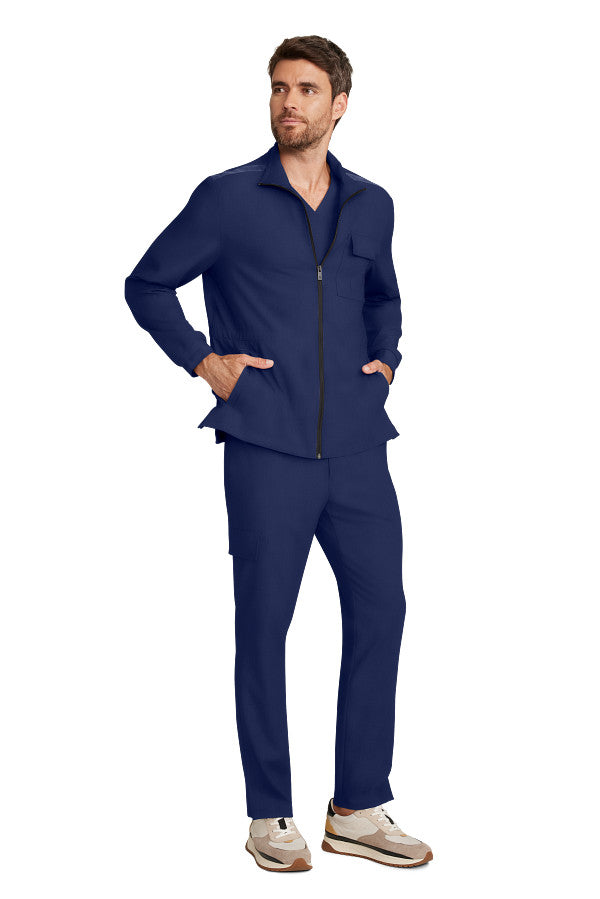 Healing Hands Quest Men's 4-Pocket Stretch Zip Front Utility Scrub Jacket Style HH361 – Medical Jacket for Healthcare Workers