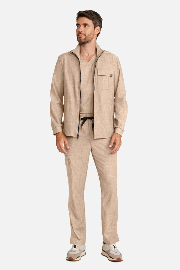 Healing Hands Quest Men's 4-Pocket Stretch Zip Front Utility Scrub Jacket Style HH361 – Medical Jacket for Healthcare Workers