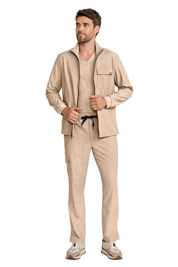 Healing Hands Quest Men's 4-Pocket Stretch Zip Front Utility Scrub Jacket Style HH361 – Medical Jacket for Healthcare Workers
