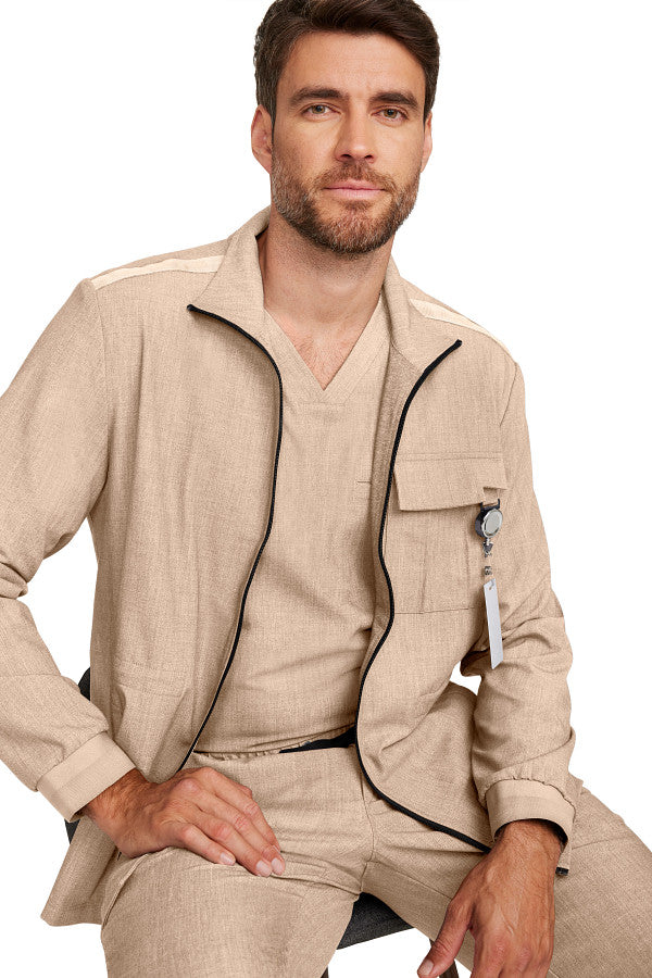 Healing Hands Quest Men's 4-Pocket Stretch Zip Front Utility Scrub Jacket Style HH361 – Medical Jacket for Healthcare Workers