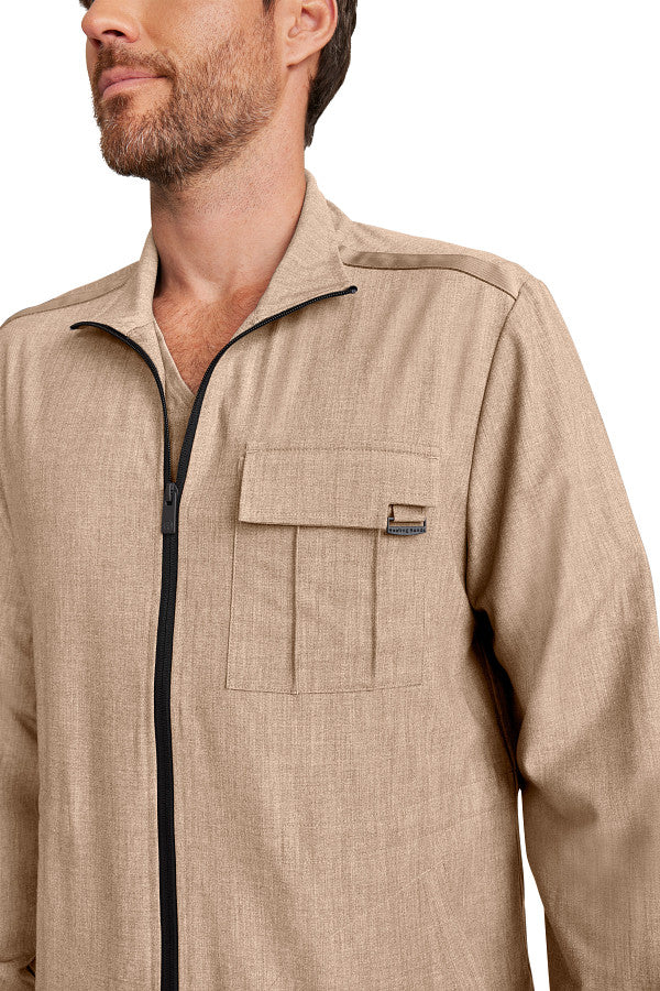 Healing Hands Quest Men's 4-Pocket Stretch Zip Front Utility Scrub Jacket Style HH361 – Medical Jacket for Healthcare Workers
