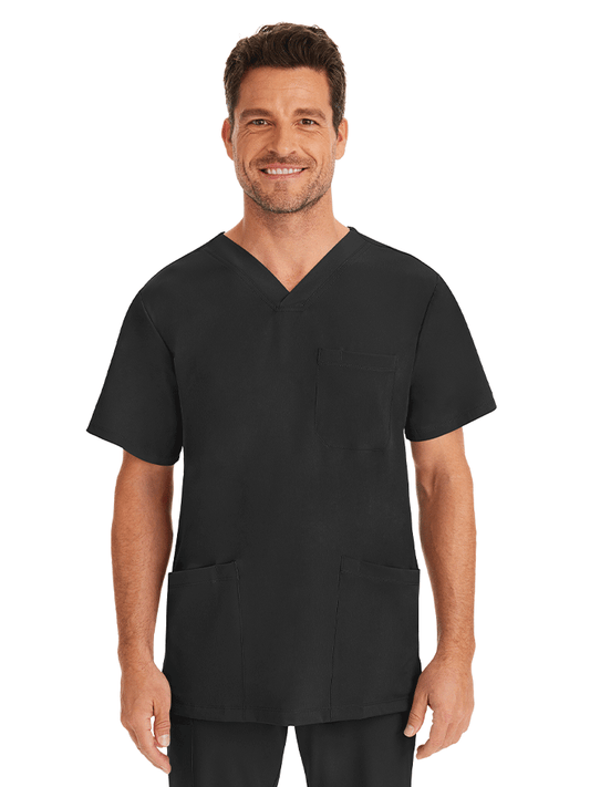 Men's Matthew V-Neck Solid Scrub Top HH-2590