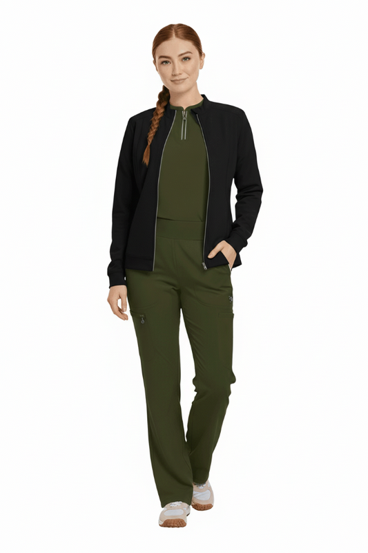 Healing Hands 3 Pieces Scrub Set Sandy Top & Joelle Pant with Carly Stand Collar Jacket