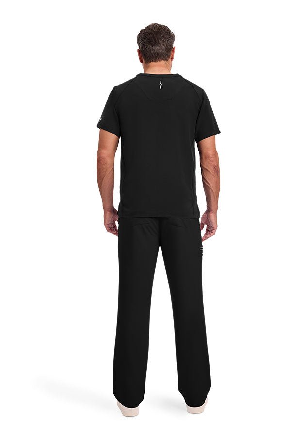 Back view of Healing Hands Men's Scrub Set HH2382-9173 – Black top and Black  pant for healthcare professionals