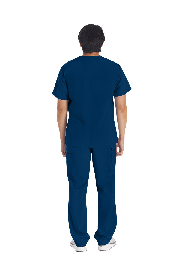 Men’s Dickies DK645 & DK015 scrub set with V-neck top and cargo pants for medical professionals