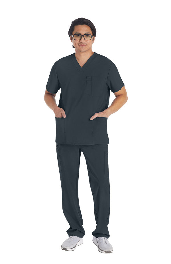 Men’s Dickies DK645 & DK015 scrub set with V-neck top and cargo pants for medical professionals