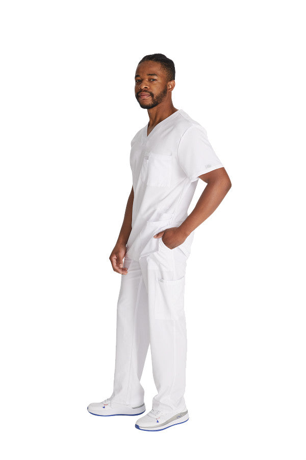 Men’s Dickies DK645 & DK015 scrub set with V-neck top and cargo pants for medical professionals