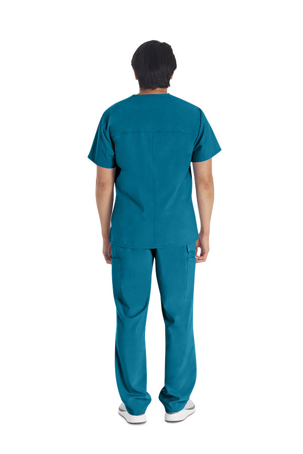 Men’s Dickies DK645 & DK015 scrub set with V-neck top and cargo pants for medical professionals