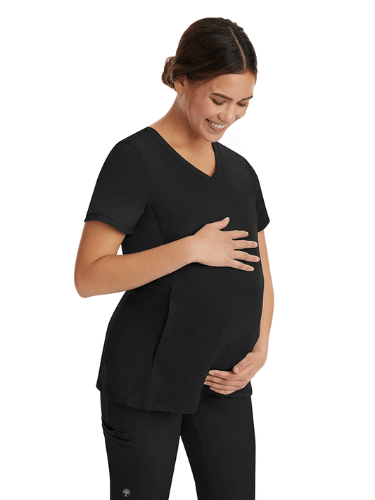 Women's Maternity Scrub set  Mila and Rose Scrub set- side view Black color