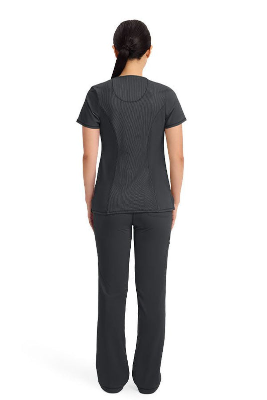 INFINITY Women’s Round neck Contemporary Scrub set . Black color back view