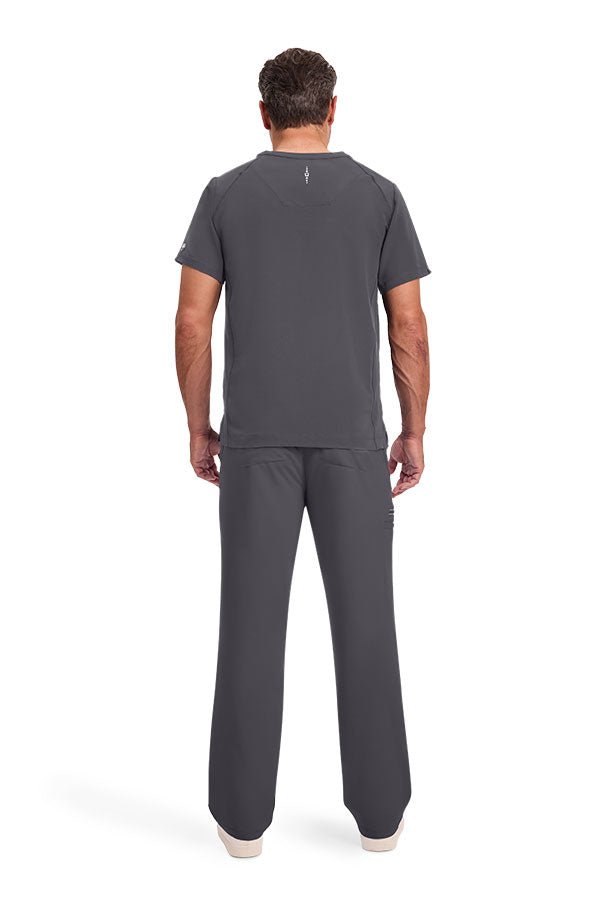 Back view of Healing Hands Men's Scrub Set HH2382-9173 – Pewter top and Pewter pant for healthcare professionals.