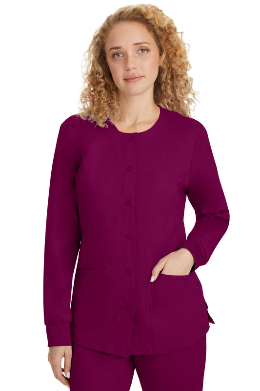 Women's Daisy Snap Warm-Up Solid Scrub Jacket- Style 5063